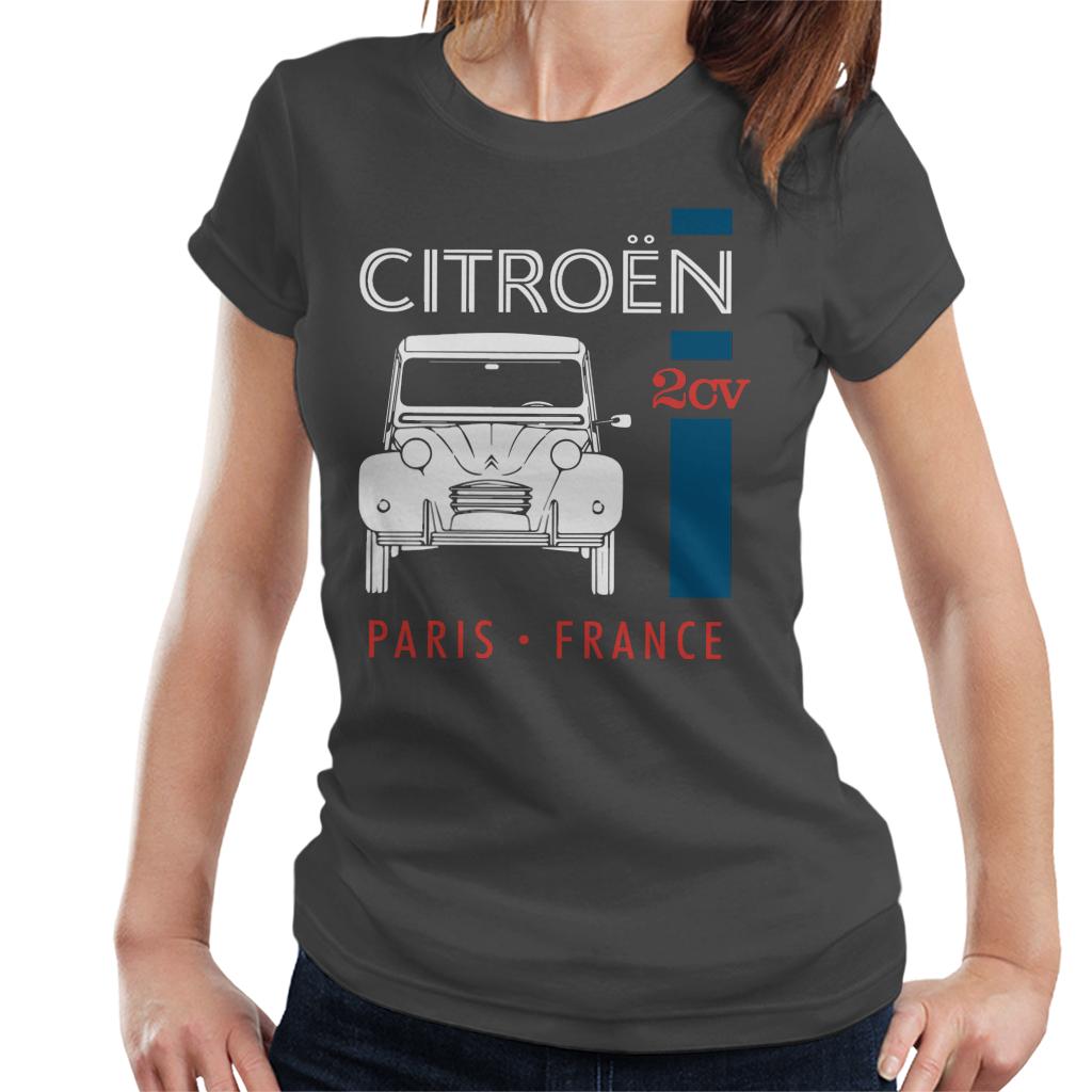 Citroën White 2CV Paris France Single Stripe Women's T-Shirt-ALL + EVERY