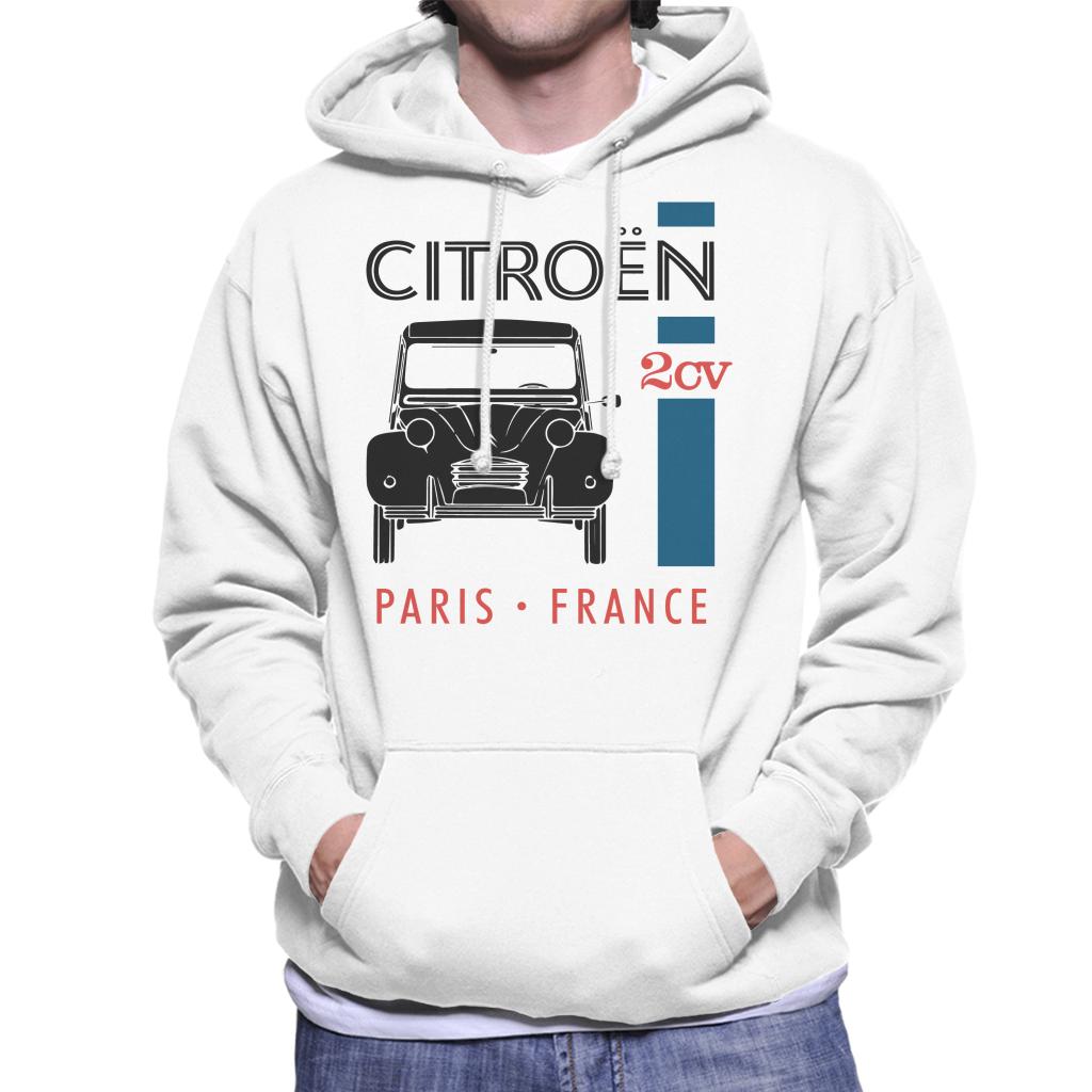 Citroën Black 2CV Paris France Single Stripe Men's Hooded Sweatshirt-ALL + EVERY