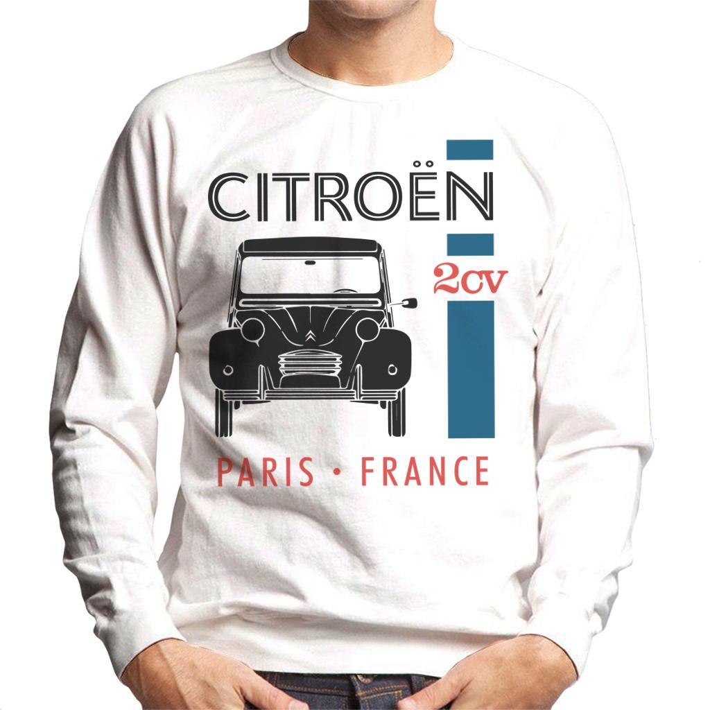 Citroën Black 2CV Paris France Single Stripe Men's Sweatshirt-ALL + EVERY