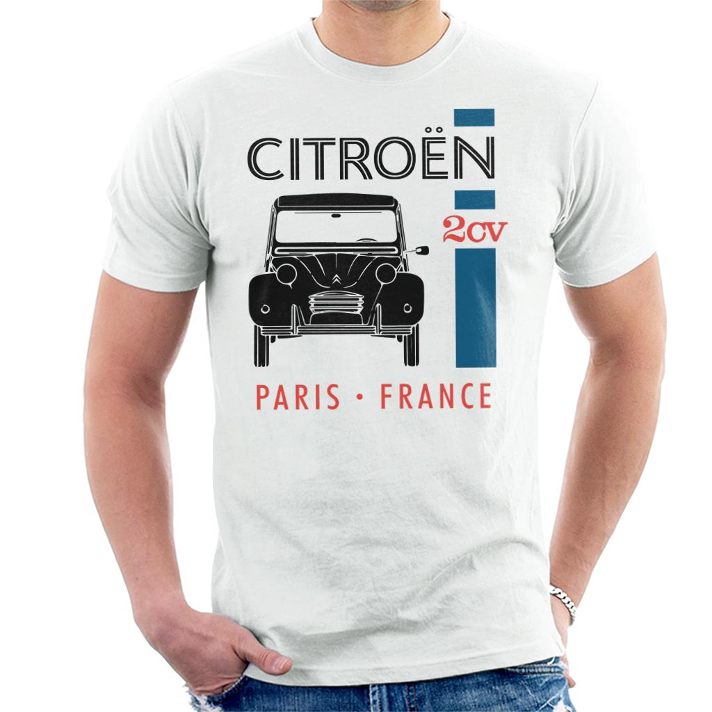 Citroën Black 2CV Paris France Single Stripe Men's T-Shirt-ALL + EVERY