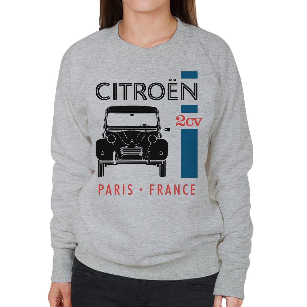 Citroën Black 2CV Paris France Single Stripe Women's Sweatshirt-ALL + EVERY