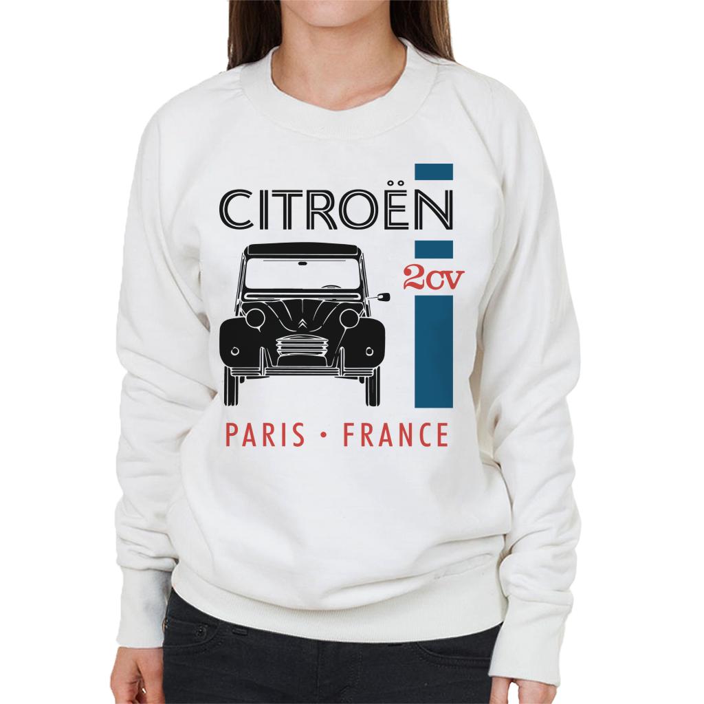 Citroën Black 2CV Paris France Single Stripe Women's Sweatshirt-ALL + EVERY