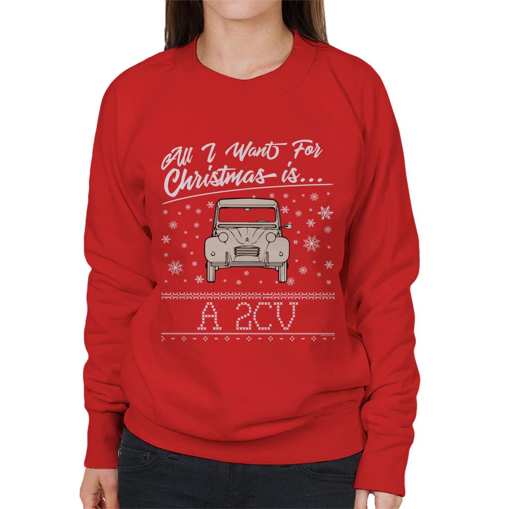 Citroen Christmas All I Want For Christmas Is A 2CV Women's Sweatshirt-ALL + EVERY