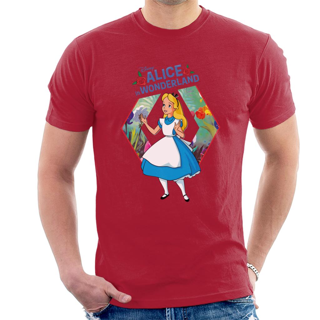 Disney Alice In Wonderland Flowers Rose Text Men's T-Shirt-ALL + EVERY