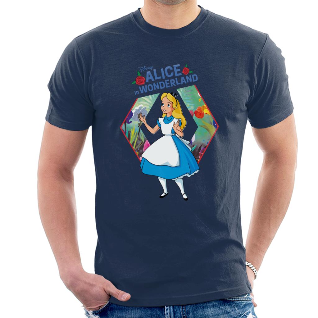 Disney Alice In Wonderland Flowers Rose Text Men's T-Shirt-ALL + EVERY