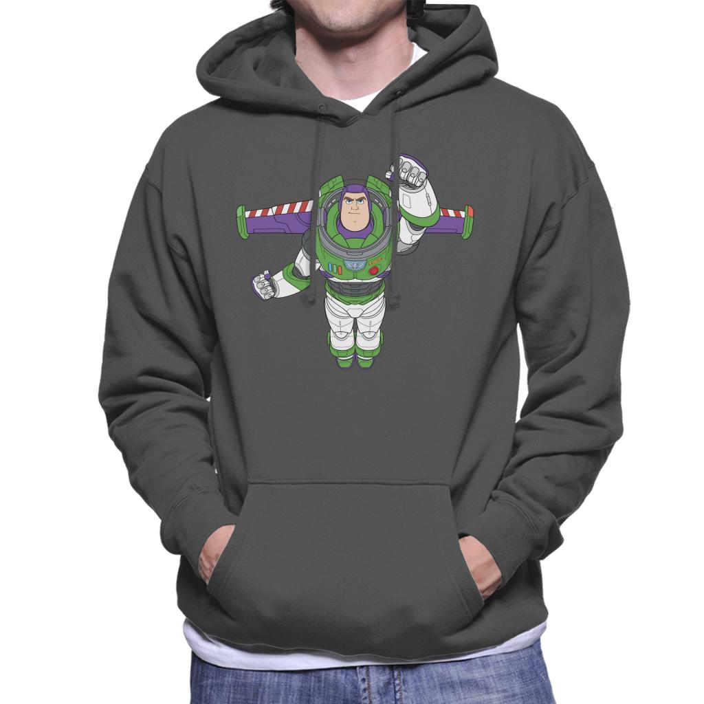 Disney Toy Story Buzz Lightyear Flight Pose Men's Hooded Sweatshirt-ALL + EVERY