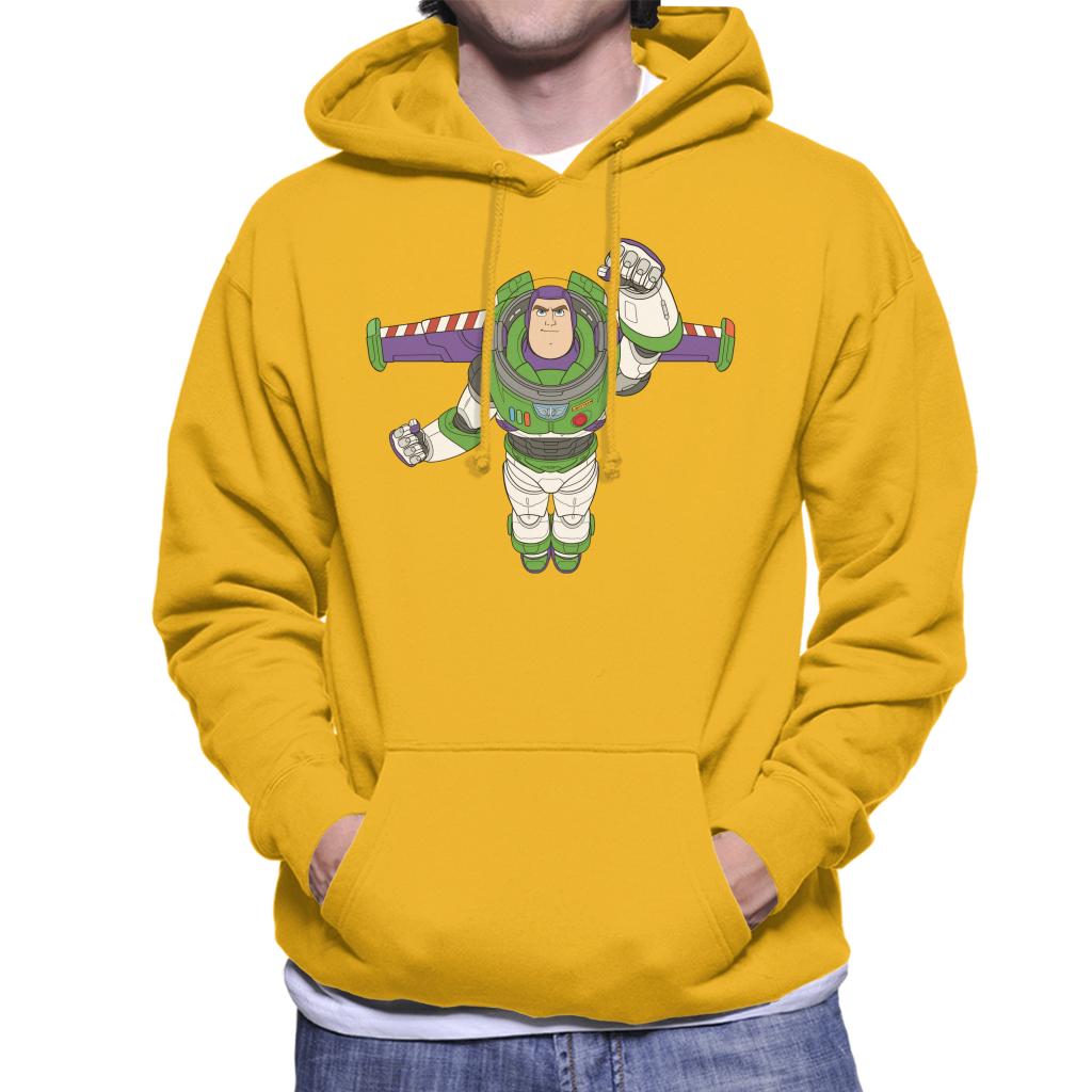 Disney Toy Story Buzz Lightyear Flight Pose Men's Hooded Sweatshirt-ALL + EVERY