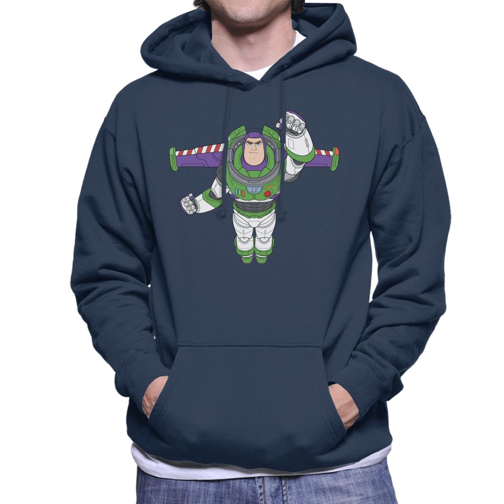 Disney Toy Story Buzz Lightyear Flight Pose Men's Hooded Sweatshirt-ALL + EVERY