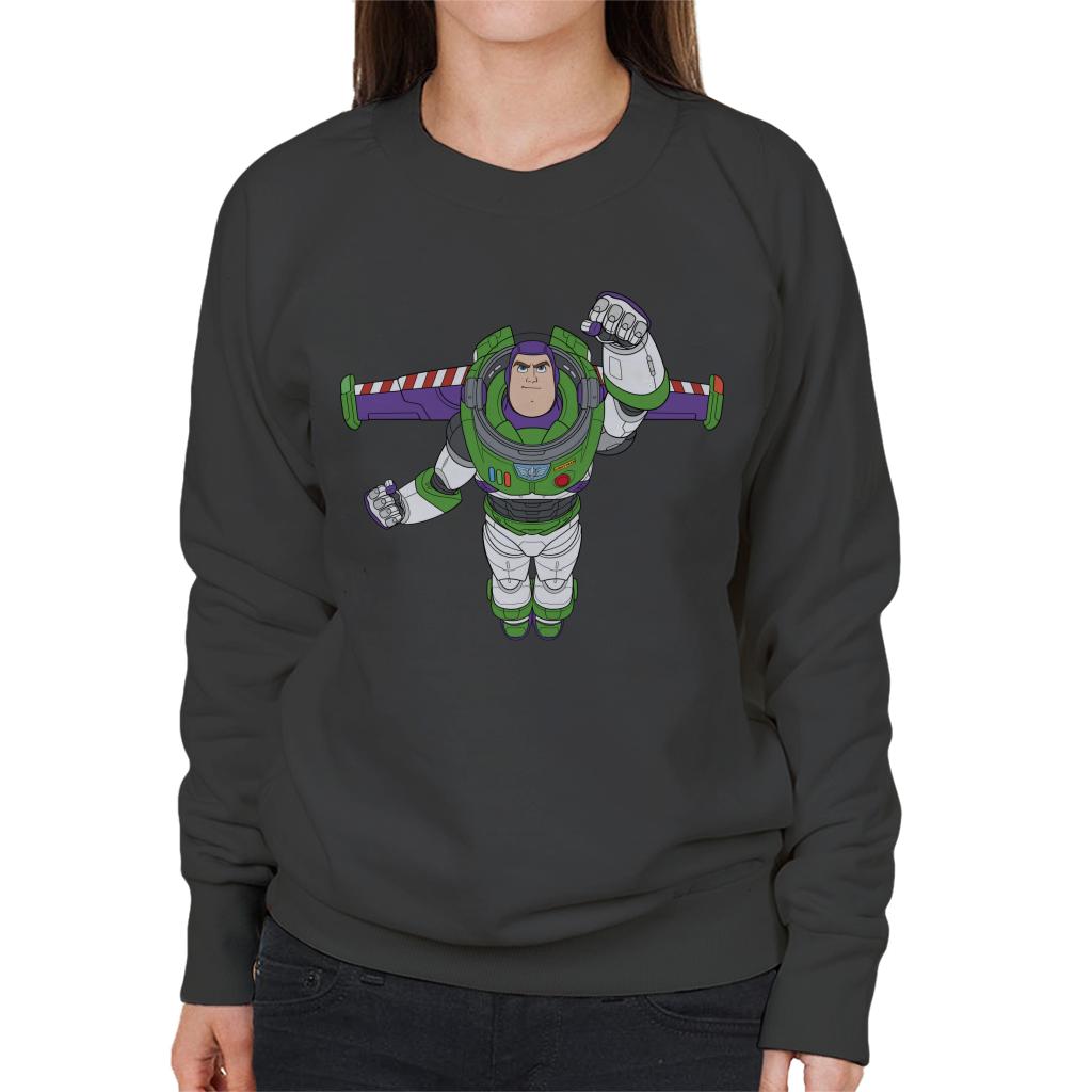 Disney Toy Story Buzz Lightyear Flight Pose Women's Sweatshirt-ALL + EVERY