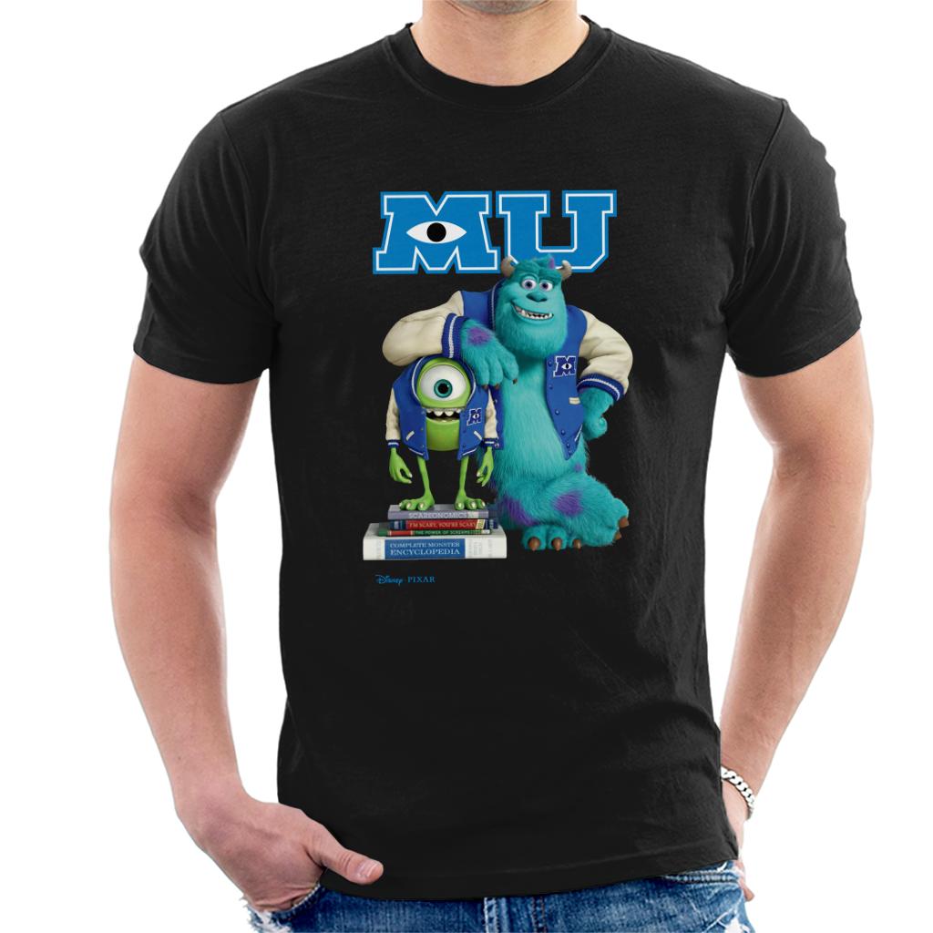 Disney Monsters University Sulley Leaning On Mike Men's T-Shirt-ALL + EVERY