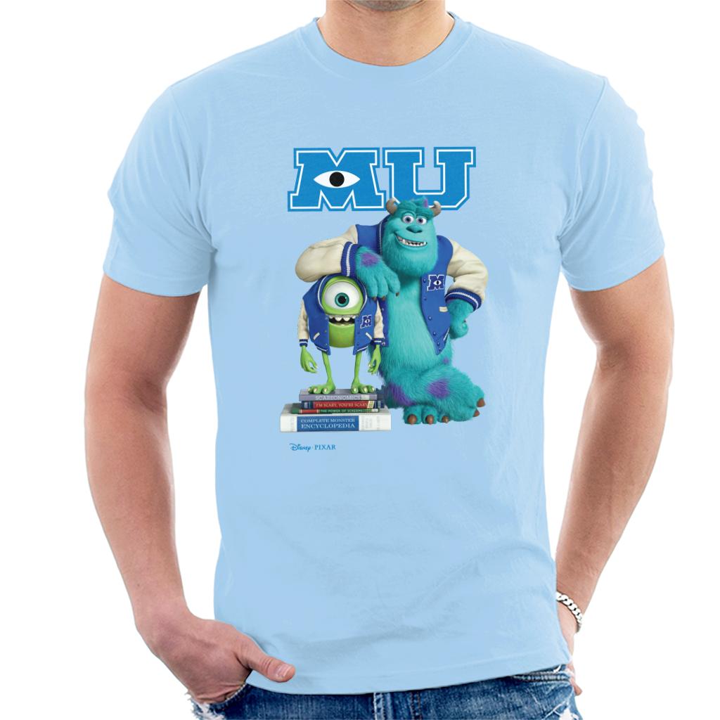 Disney Monsters University Sulley Leaning On Mike Men's T-Shirt-ALL + EVERY