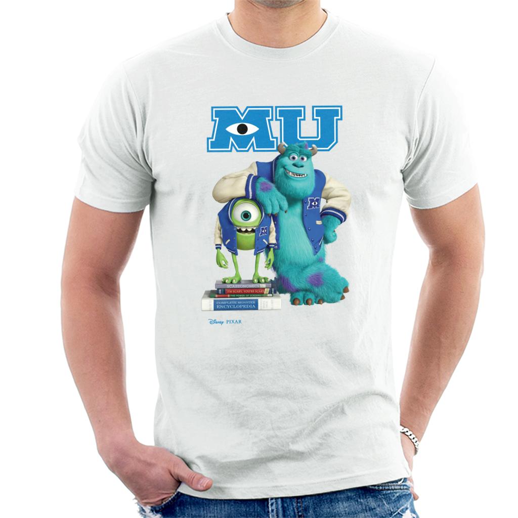 Disney Monsters University Sulley Leaning On Mike Men's T-Shirt-ALL + EVERY