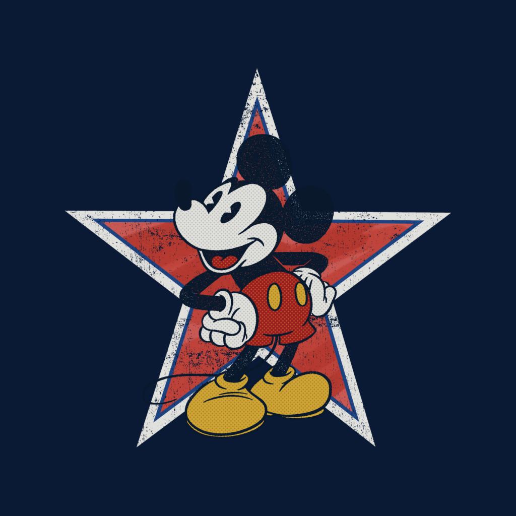 Disney Distressed Mickey Mouse Star Women's T-Shirt-ALL + EVERY
