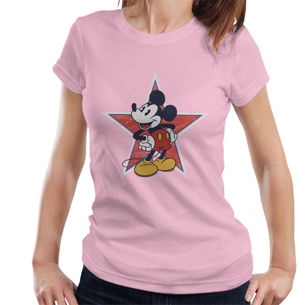 Disney Distressed Mickey Mouse Star Women's T-Shirt-ALL + EVERY