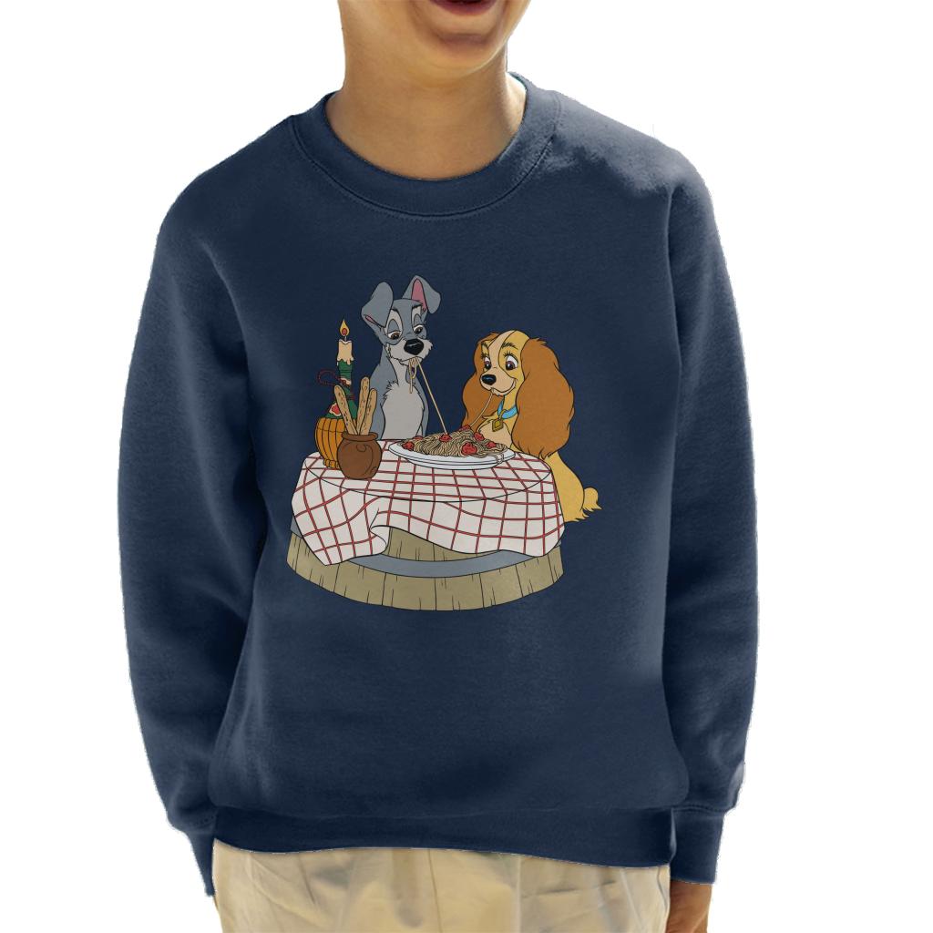 Disney Lady And The Tramp Spaghetti Scene Kid's Sweatshirt-ALL + EVERY