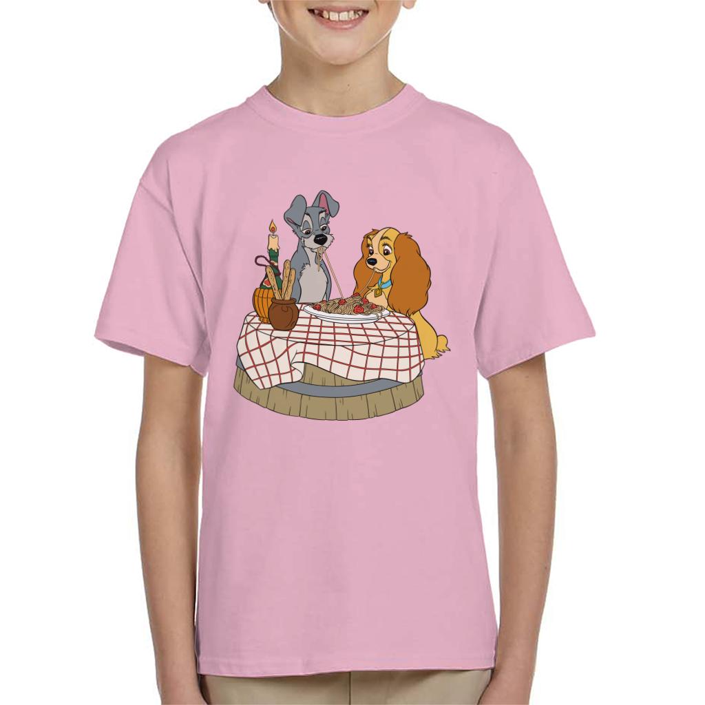Disney Lady And The Tramp Spaghetti Scene Kid's T-Shirt-ALL + EVERY