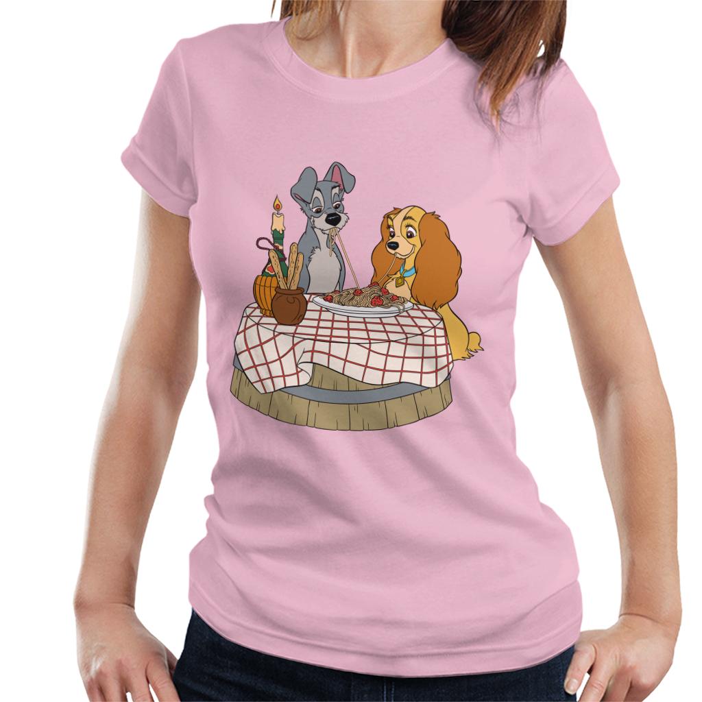 Disney Lady And The Tramp Spaghetti Scene Women's T-Shirt-ALL + EVERY