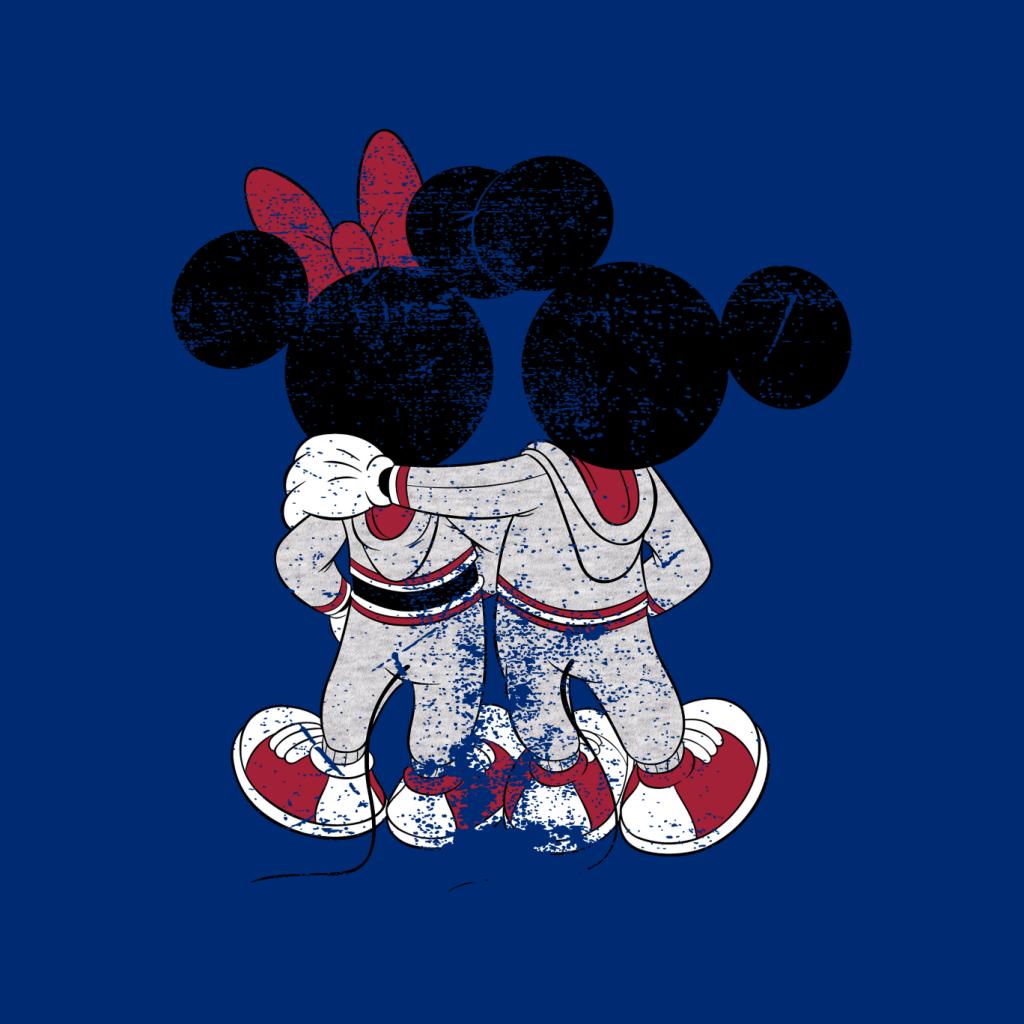 Disney Mickey And Minnie Mouse Together Distressed Back Men's T-Shirt-ALL + EVERY