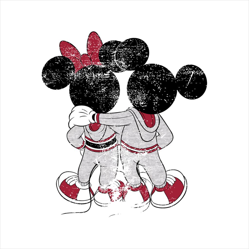 Disney Mickey And Minnie Mouse Together Distressed Back Men's T-Shirt-ALL + EVERY