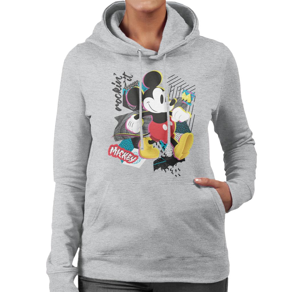 Disney Mickey Mouse Rockin It Retro Women's Hooded Sweatshirt-ALL + EVERY