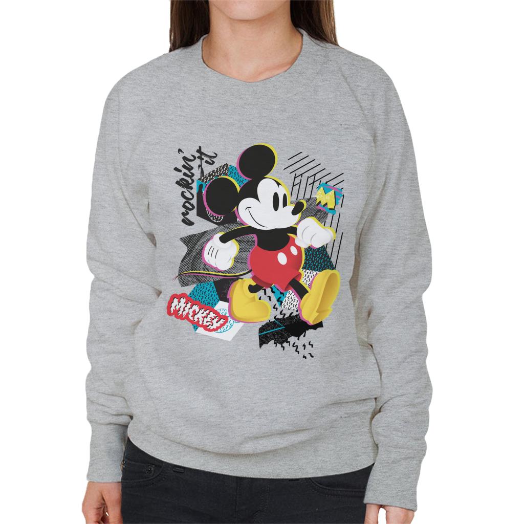 Disney Mickey Mouse Rockin It Retro Women's Sweatshirt-ALL + EVERY