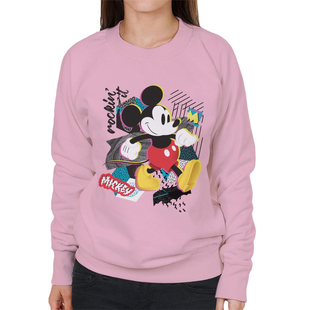 Disney Mickey Mouse Rockin It Retro Women's Sweatshirt-ALL + EVERY