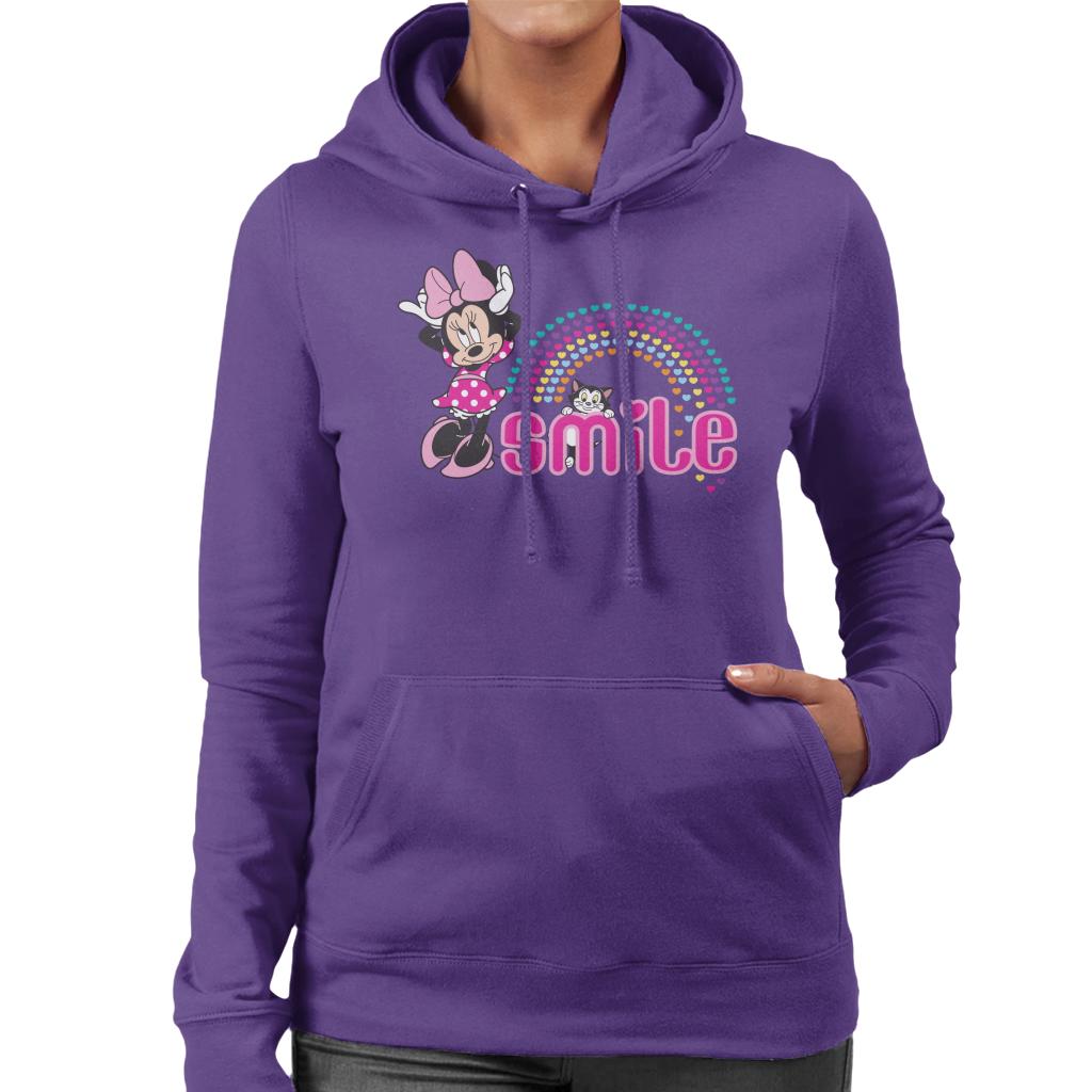 Disney Minnie Mouse And Figaro Smile Hearts Women's Hooded Sweatshirt-ALL + EVERY