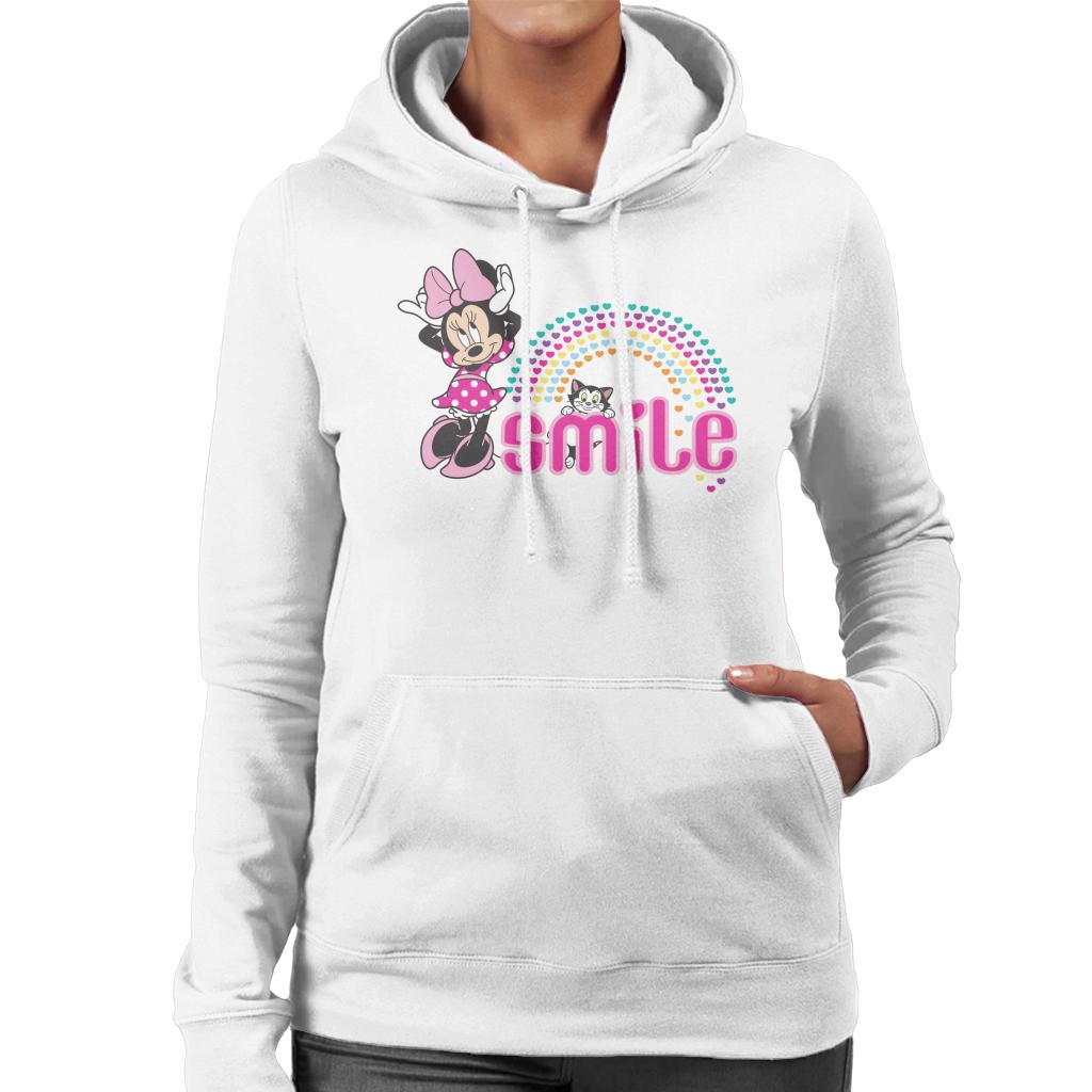 Disney Minnie Mouse And Figaro Smile Hearts Women's Hooded Sweatshirt-ALL + EVERY