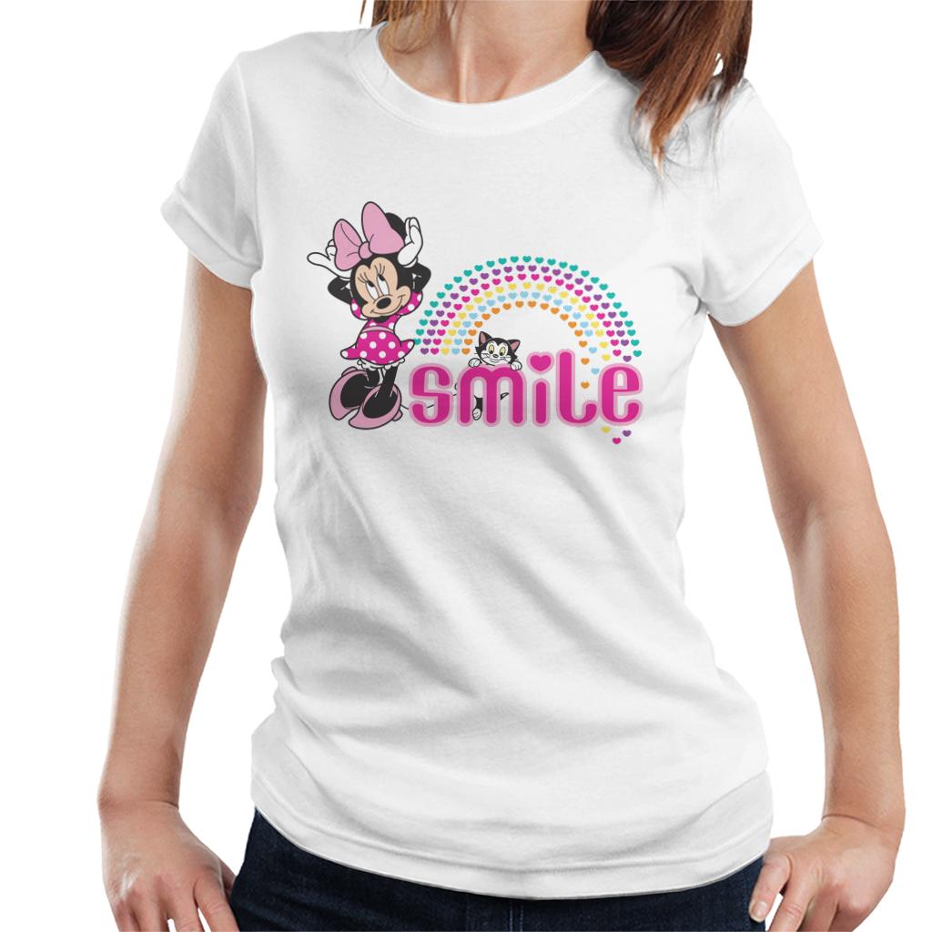 Disney Minnie Mouse And Figaro Smile Hearts Women's T-Shirt-ALL + EVERY