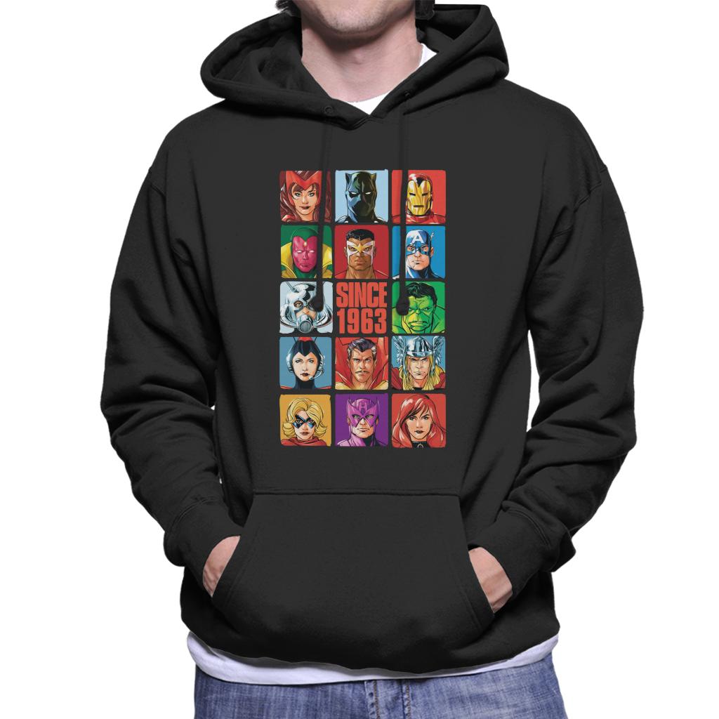 Marvel Avengers Headshot Tiles Since 1963 Men's Hooded Sweatshirt-ALL + EVERY