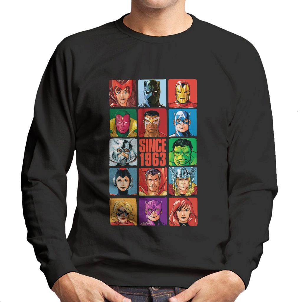 Marvel Avengers Headshot Tiles Since 1963 Men's Sweatshirt-ALL + EVERY