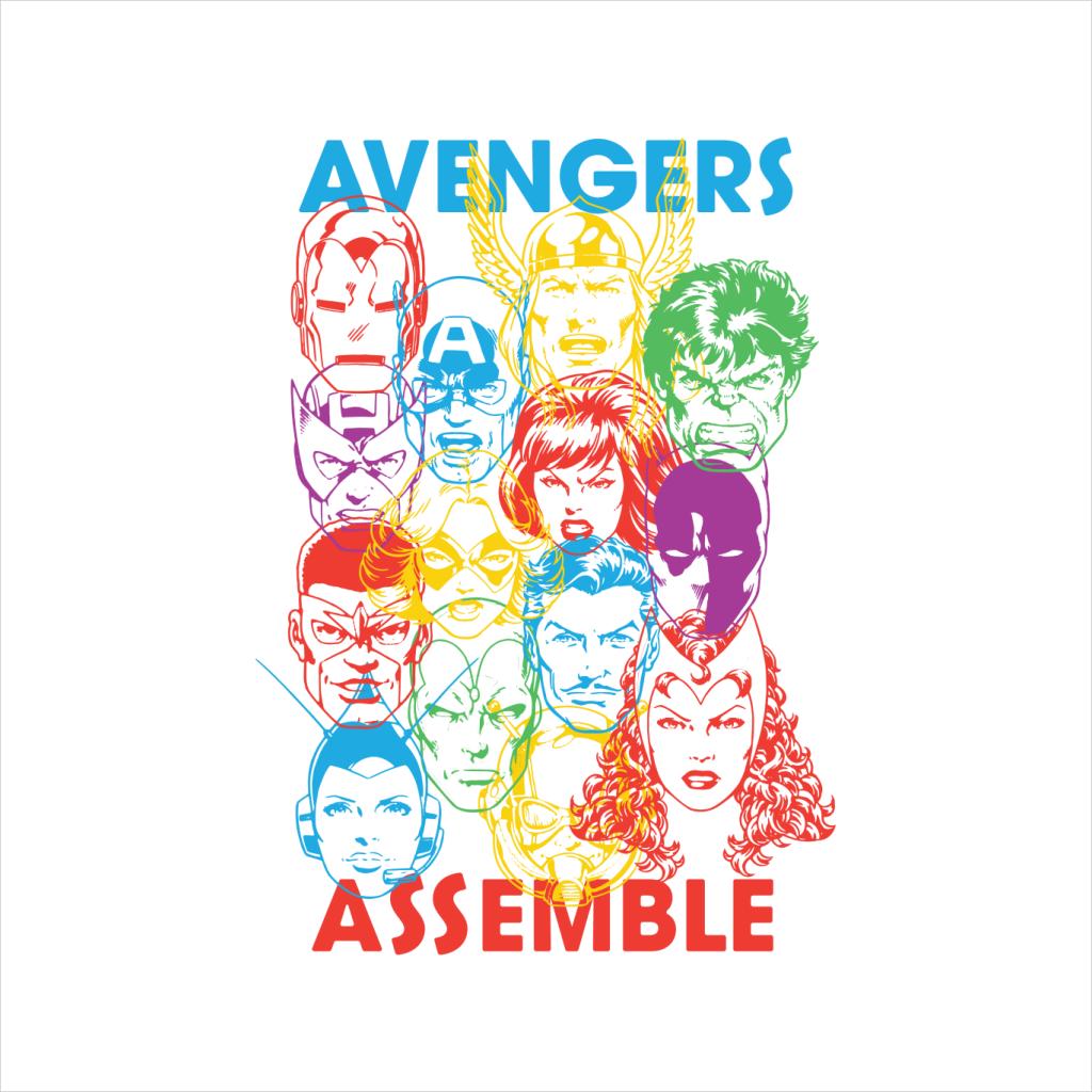 Marvel Avengers Character Head Outlines Assemble Women's Sweatshirt-ALL + EVERY