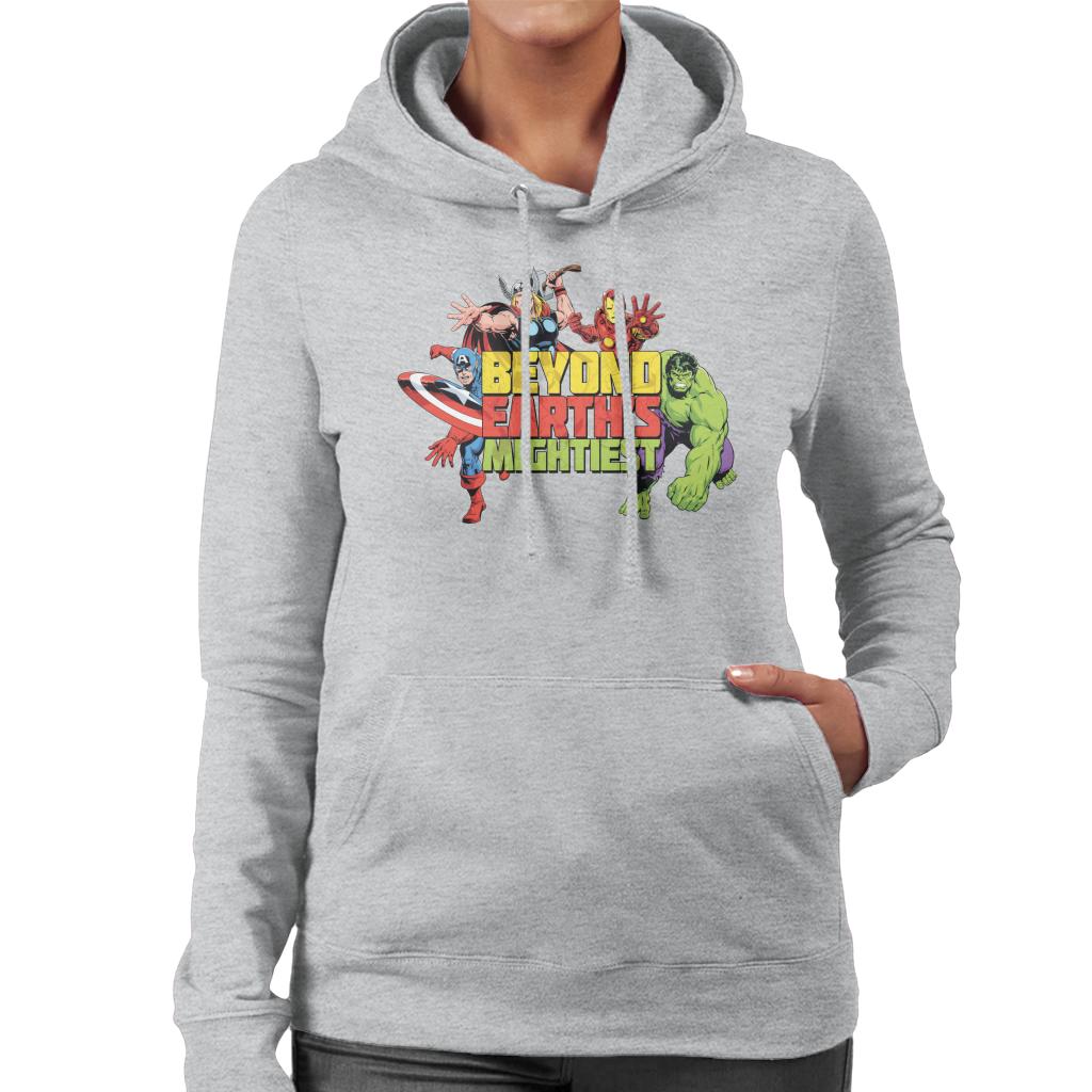 Marvel Avengers Attack Beyond Earths Mightiest Women's Hooded Sweatshirt-ALL + EVERY