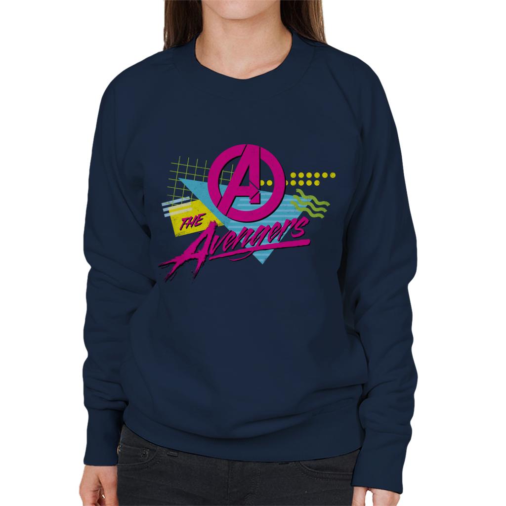 Marvel The Avengers Retro Distressed 80s Style Women's Sweatshirt-ALL + EVERY