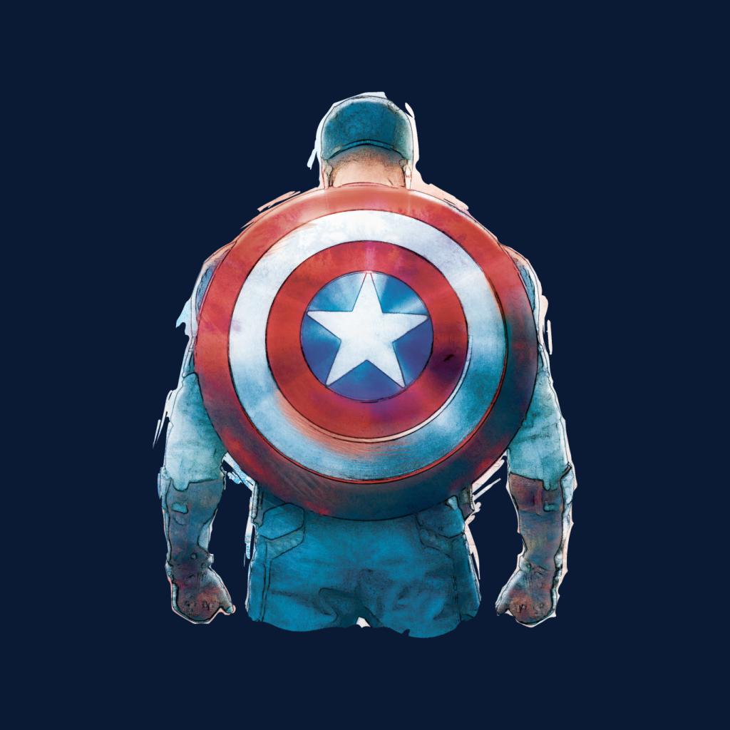 Marvel Captain America Sketch Style Shield Back Women's Sweatshirt-ALL + EVERY