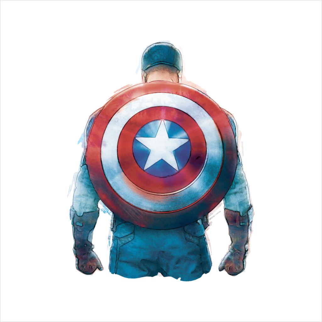 Marvel Captain America Sketch Style Shield Back Women's Sweatshirt-ALL + EVERY