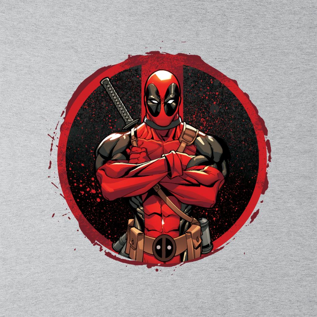 Marvel Deadpool Blood Splatter Arms Folded Men's T-Shirt-ALL + EVERY