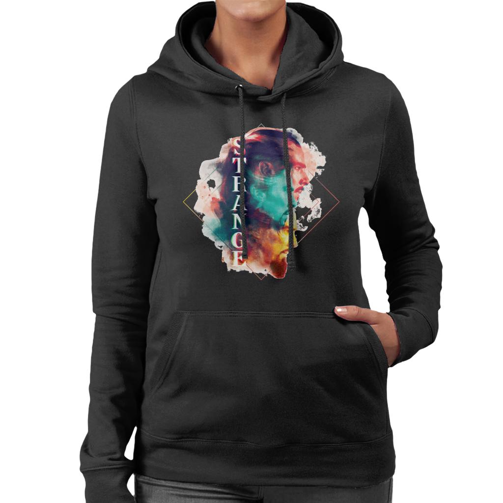 Marvel Doctor Strange Abstract Face Montage Women's Hooded Sweatshirt-ALL + EVERY