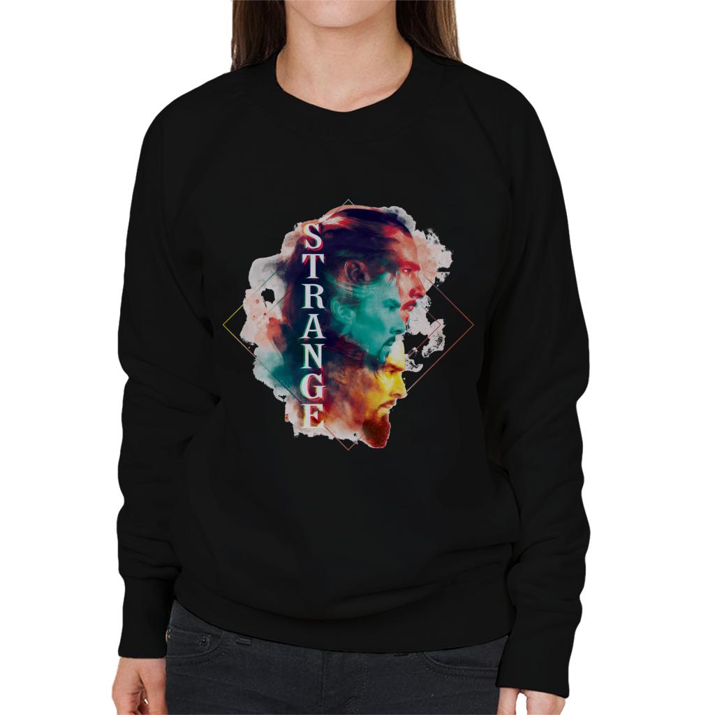 Marvel Doctor Strange Abstract Face Montage Women's Sweatshirt-ALL + EVERY