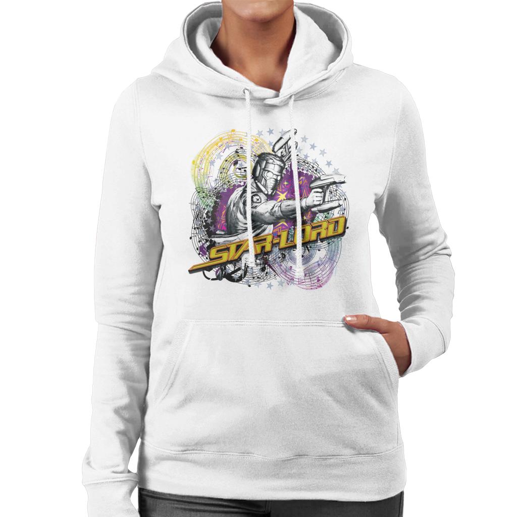 Marvel Guardians Of The Galaxy Star Lord Music Spiral Women's Hooded Sweatshirt-ALL + EVERY