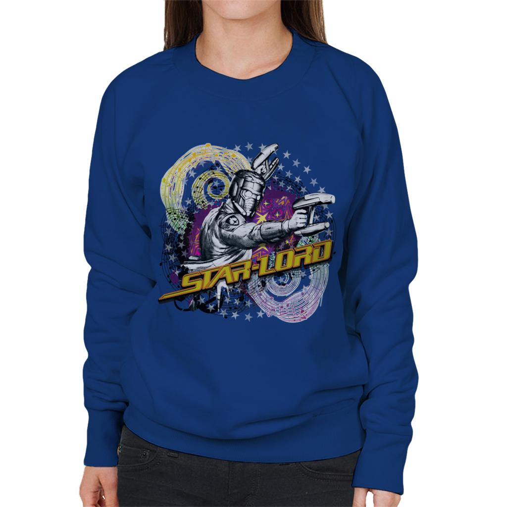 Marvel Guardians Of The Galaxy Star Lord Music Spiral Women's Sweatshirt-ALL + EVERY