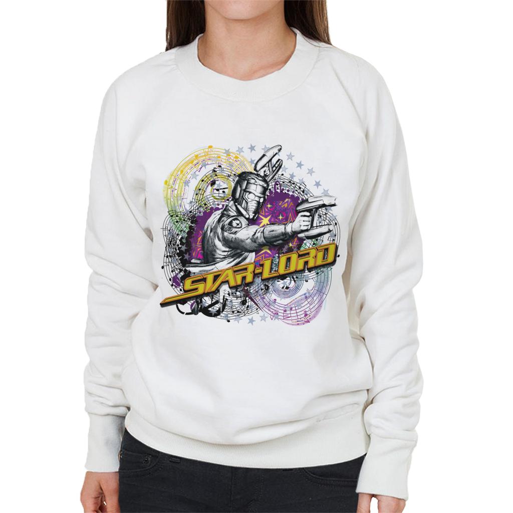 Marvel Guardians Of The Galaxy Star Lord Music Spiral Women's Sweatshirt-ALL + EVERY