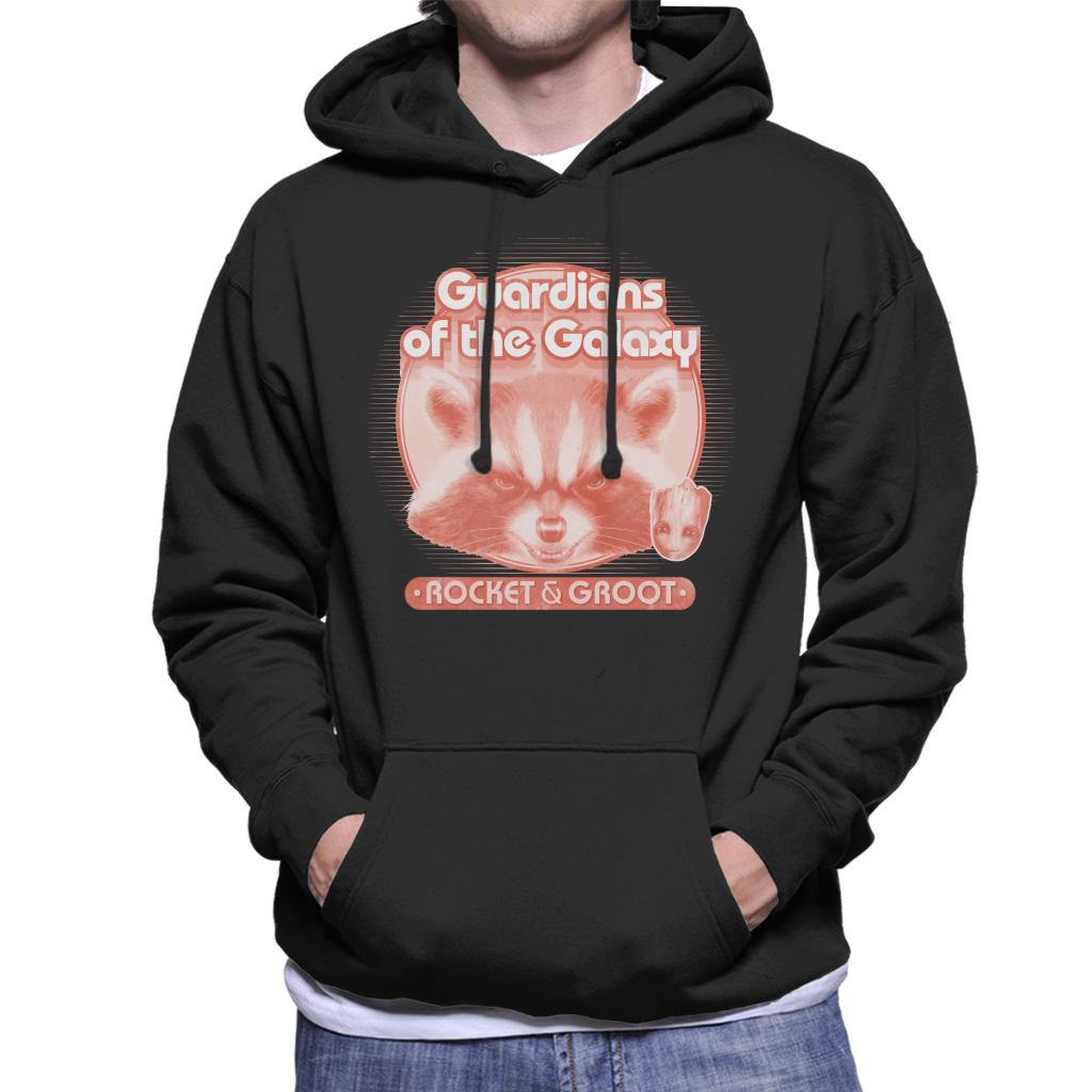 Marvel Guardians Of The Galaxy Rocket And Groot Retro Men's Hooded Sweatshirt-ALL + EVERY