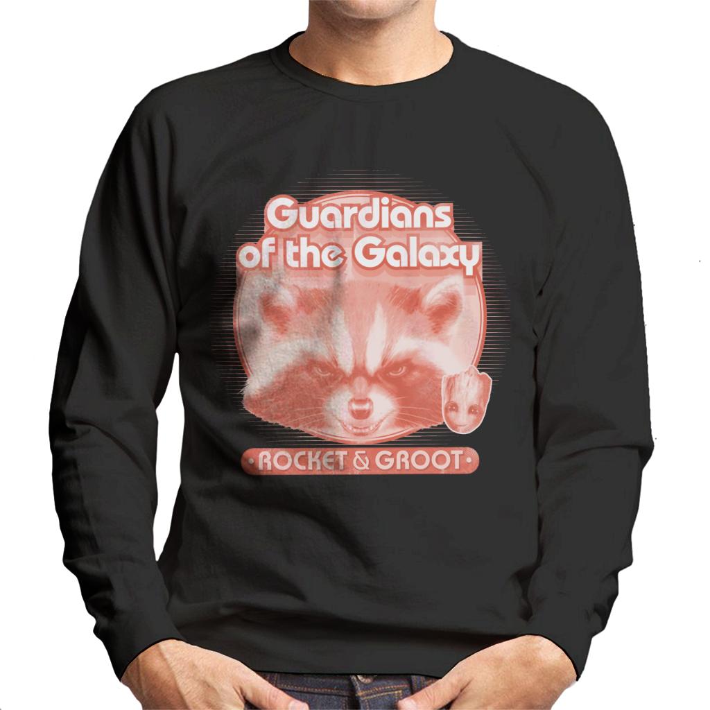 Marvel Guardians Of The Galaxy Rocket And Groot Retro Men's Sweatshirt-ALL + EVERY