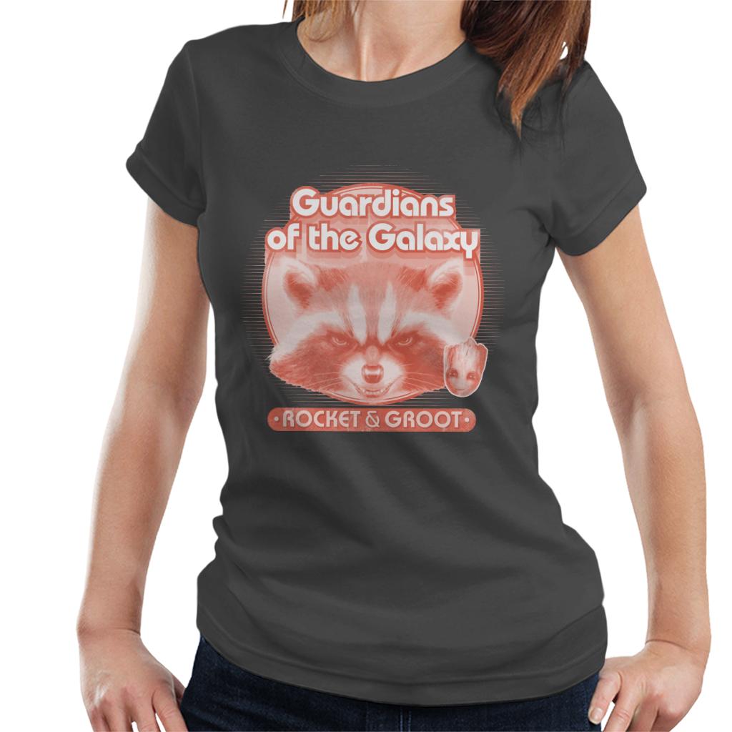 Marvel Guardians Of The Galaxy Rocket And Groot Retro Women's T-Shirt-ALL + EVERY