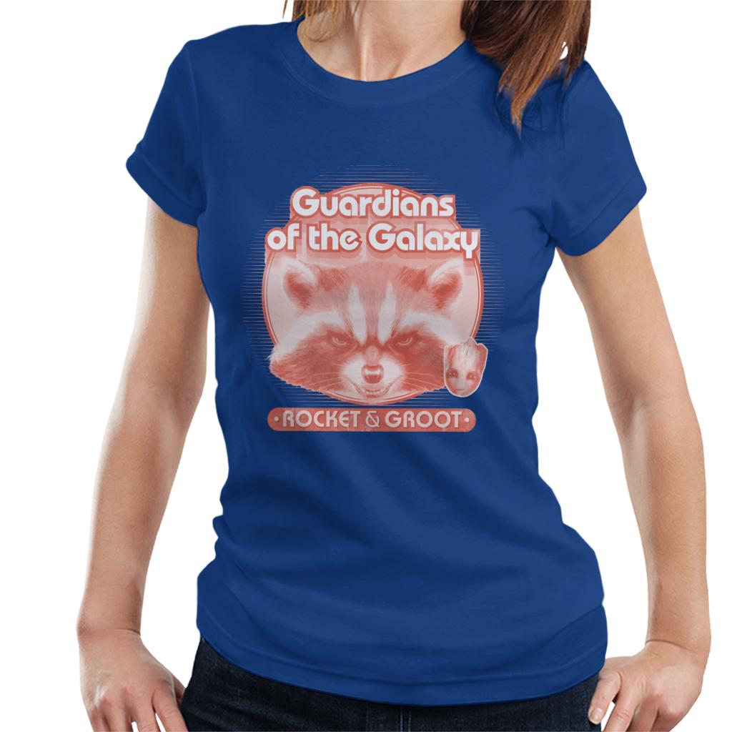 Marvel Guardians Of The Galaxy Rocket And Groot Retro Women's T-Shirt-ALL + EVERY