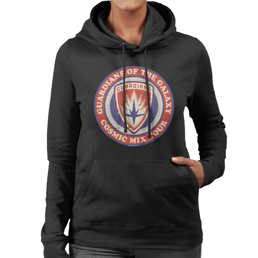 Marvel GOTG Badge Guardians Cosmic Mix Tour Women's Hooded Sweatshirt-ALL + EVERY