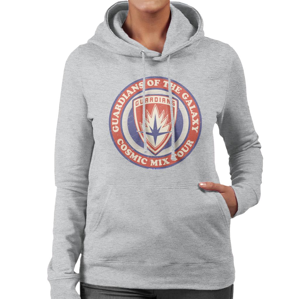 Marvel GOTG Badge Guardians Cosmic Mix Tour Women's Hooded Sweatshirt-ALL + EVERY