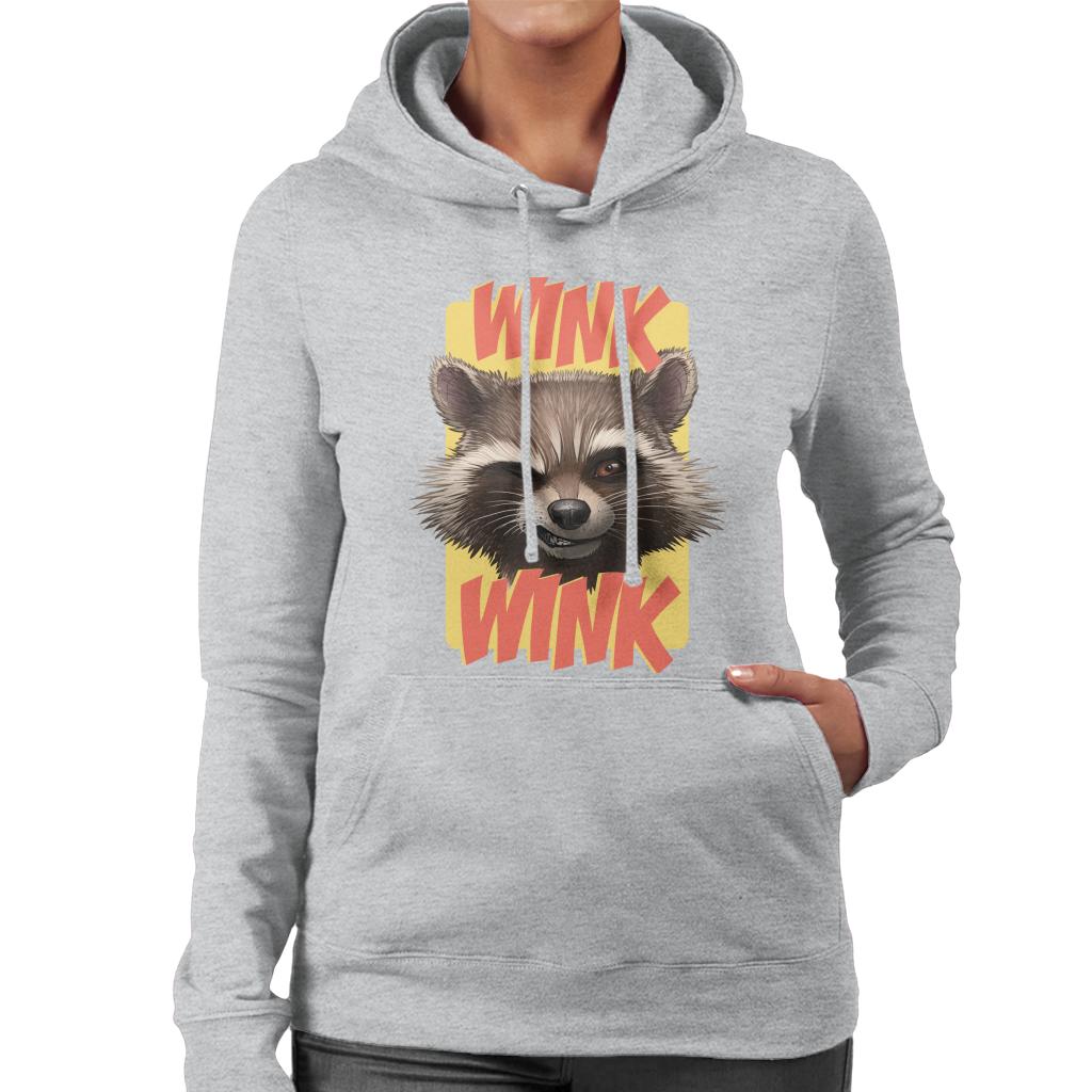 Marvel Guardians Of The Galaxy Rocket Wink Wink Women's Hooded Sweatshirt-ALL + EVERY