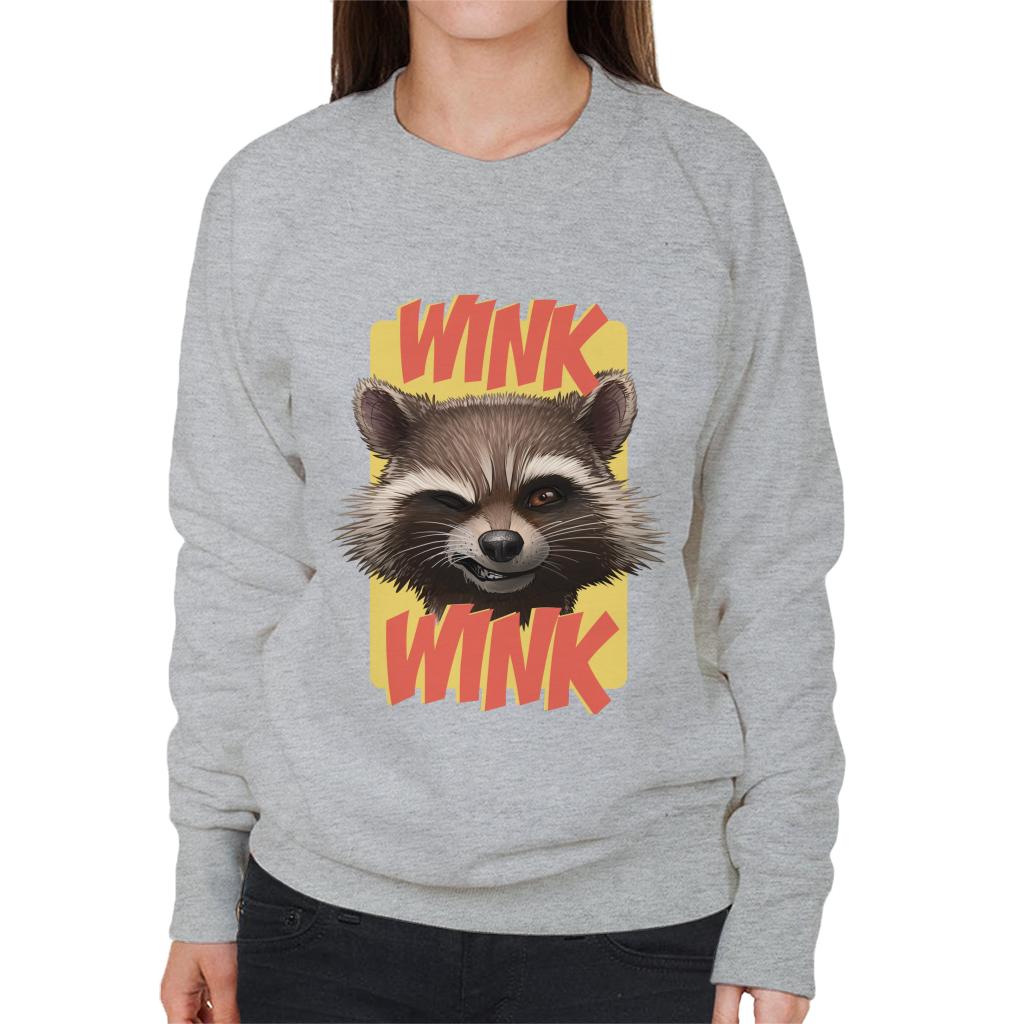 Marvel Guardians Of The Galaxy Rocket Wink Wink Women's Sweatshirt-ALL + EVERY